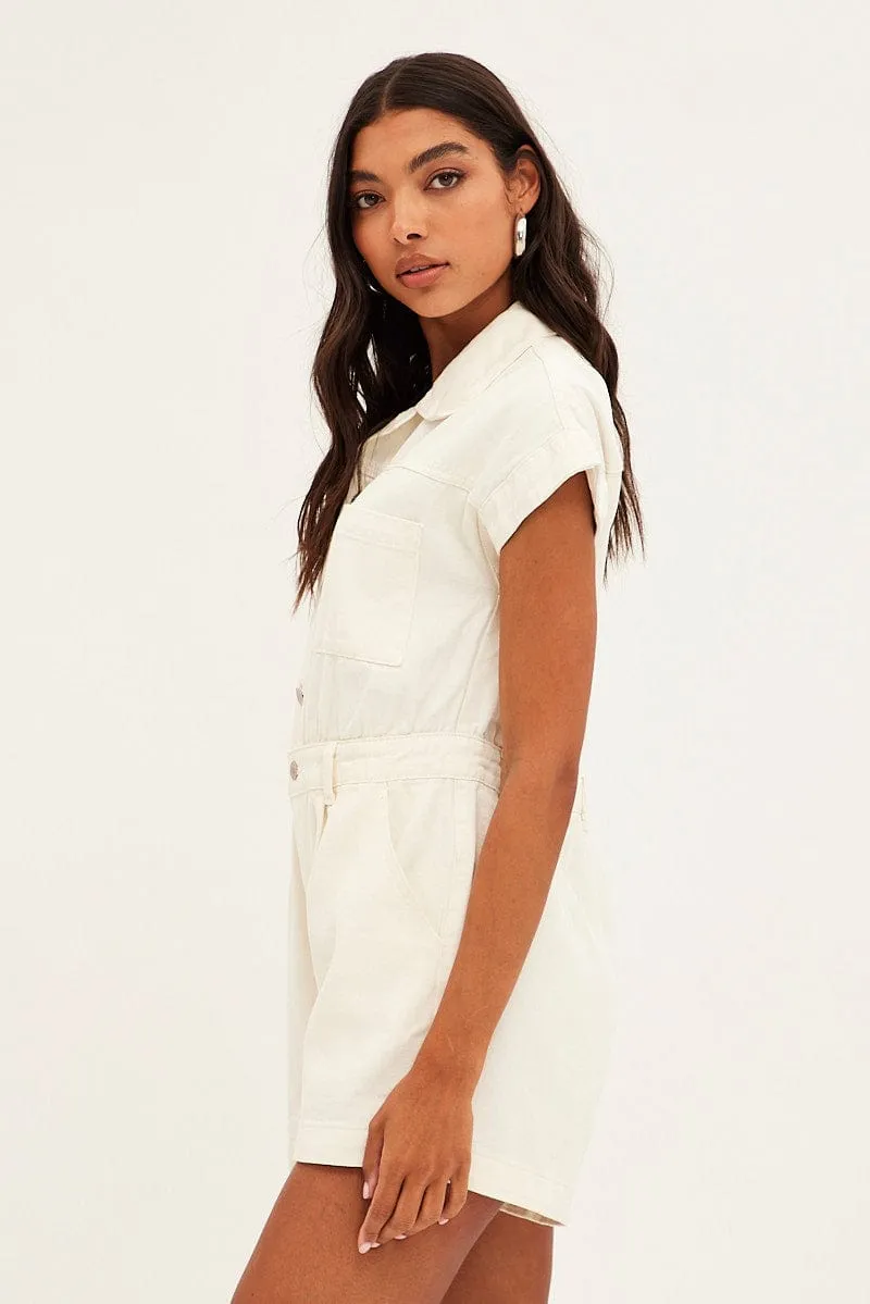 White Overall Denim