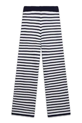 White Striped Crochet Trousers