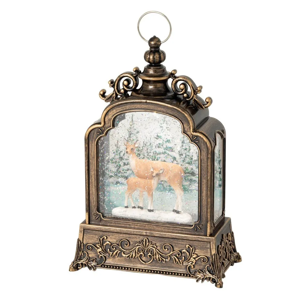 Winter Deer Shimmer LED Perpetual Snow Lantern