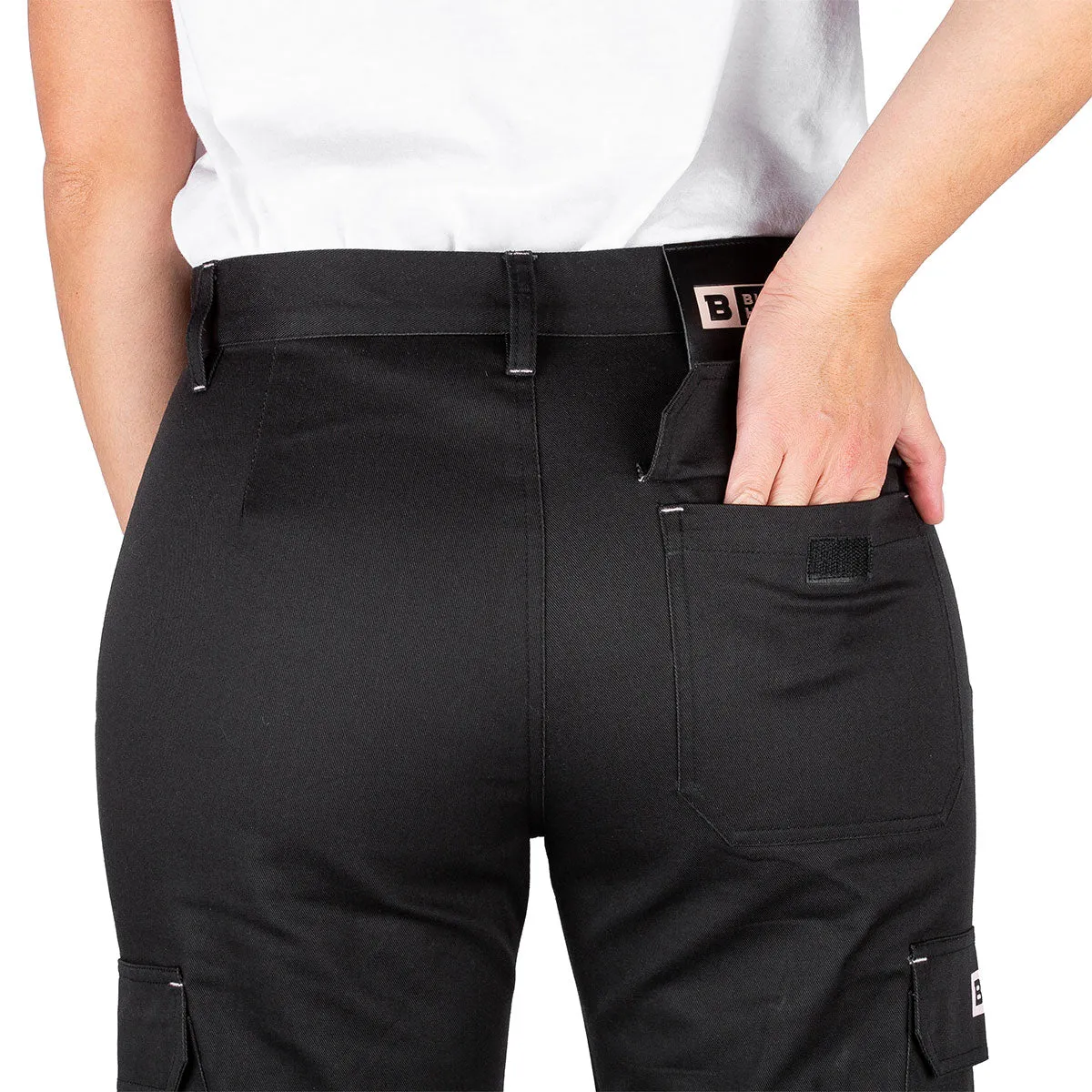 Womens Cargo Work Trousers Multi Pockets Elastic Waist Endure Workwear