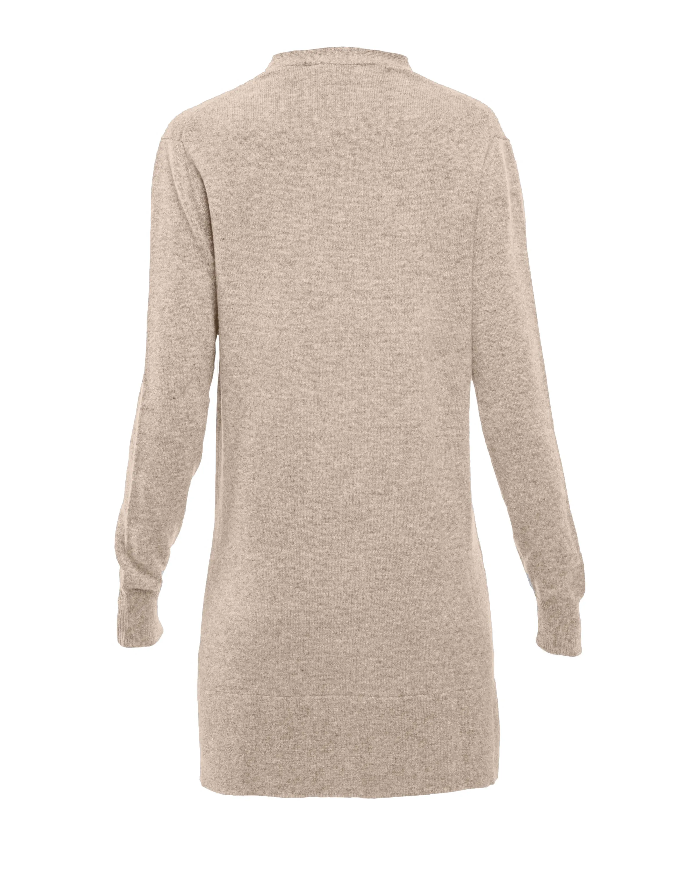 Women's Long Pure Cashmere Cardigan Sweater Taupe