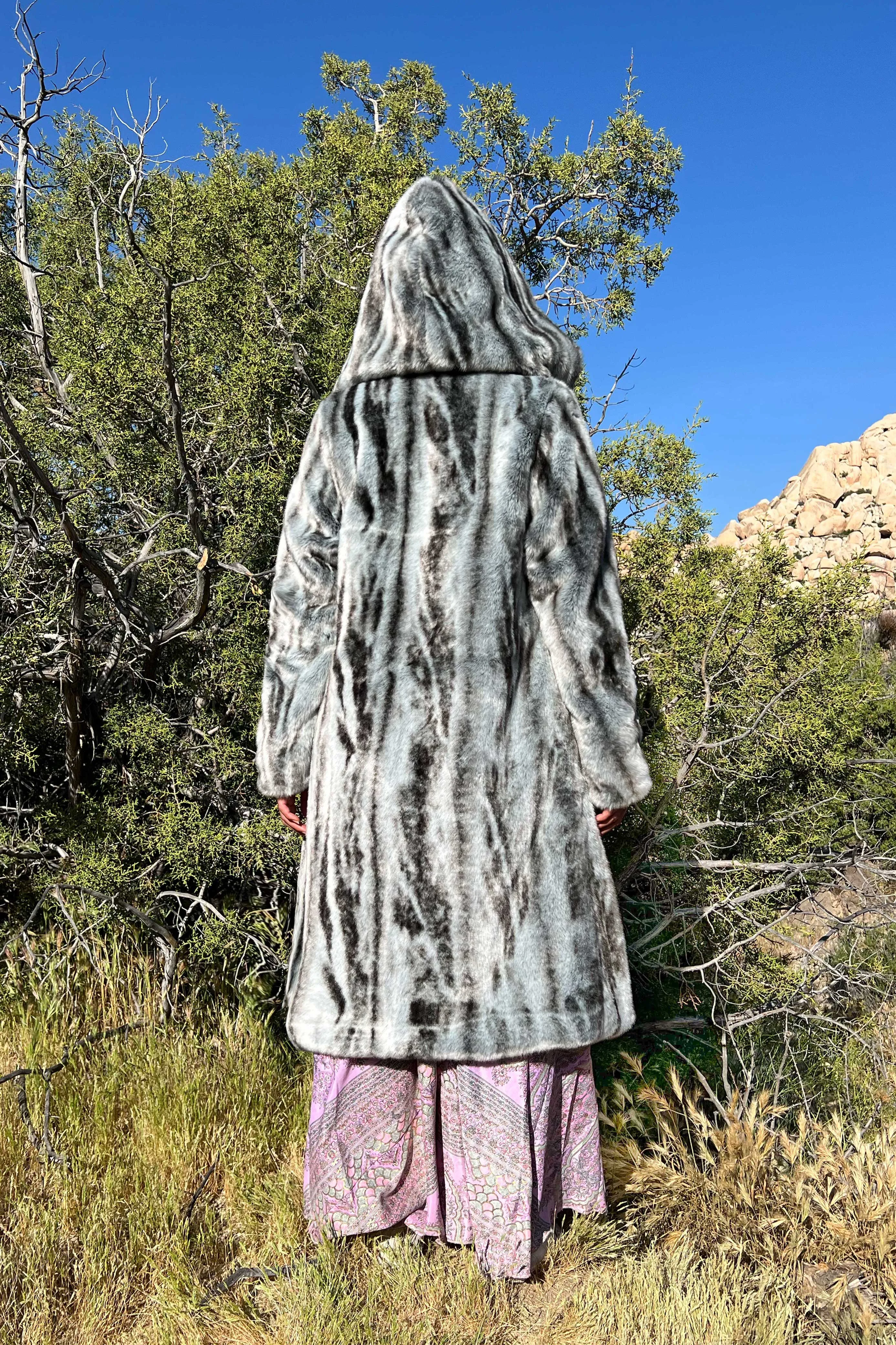 Women's Playa Coat in "Silver Slate" Chinchilla