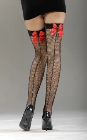 Women’s Spider Bow Fishnet Thigh High’s