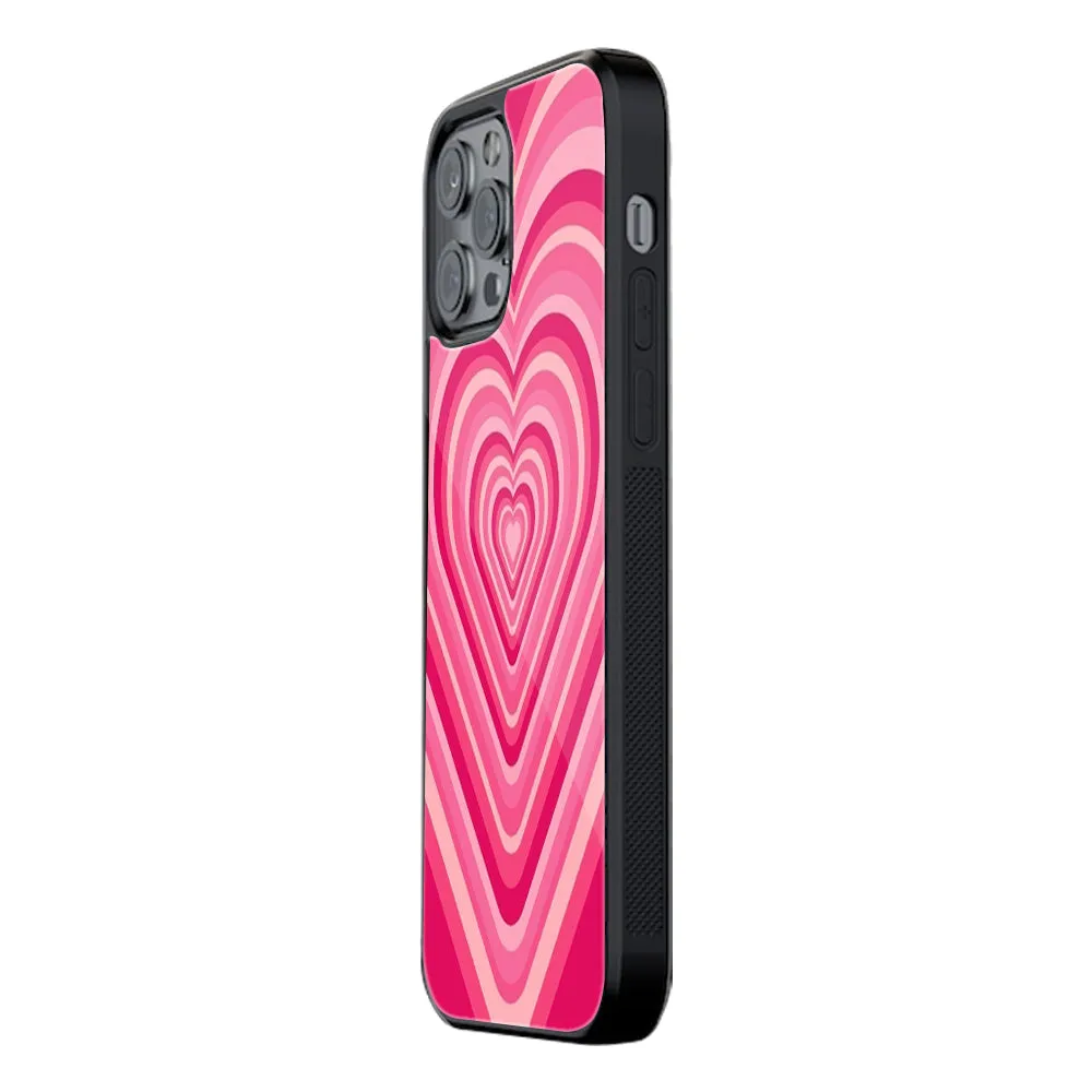 Y2K French Pink Hearts Phone Cover | Glass Case