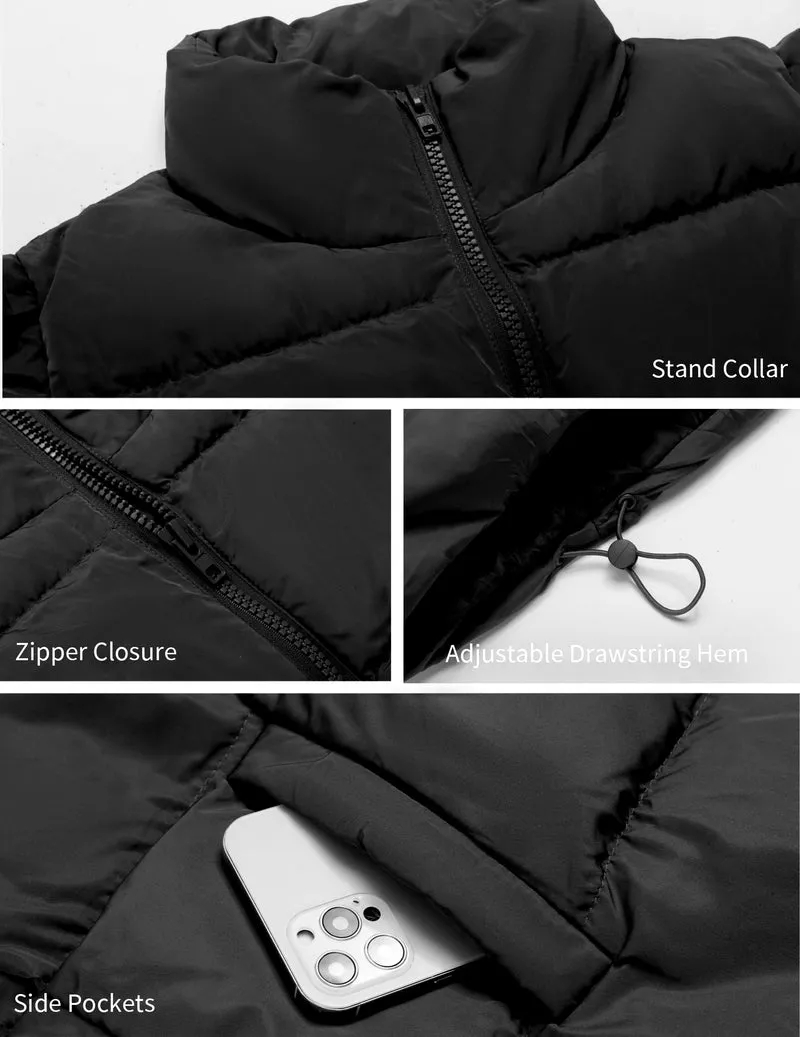 Zeagoo Women Sleeveless Warm Jackets Casual Stand Collar Puffer Vest