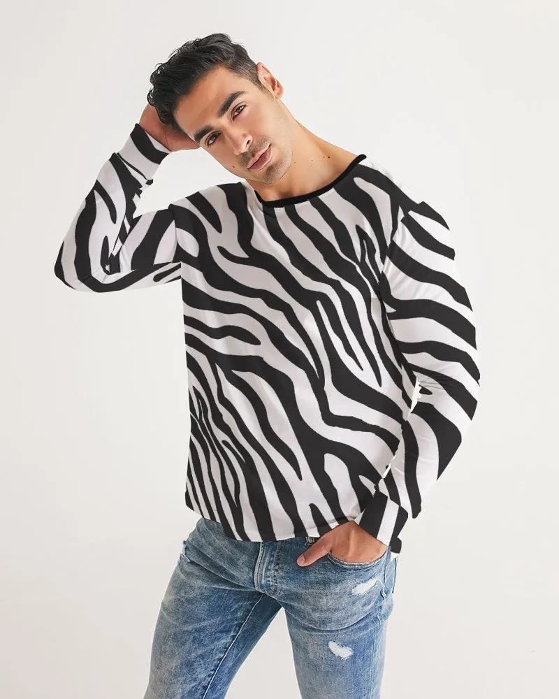 Zebra Print Men's Long Sleeve T Shirt