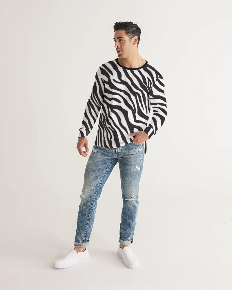 Zebra Print Men's Long Sleeve T Shirt